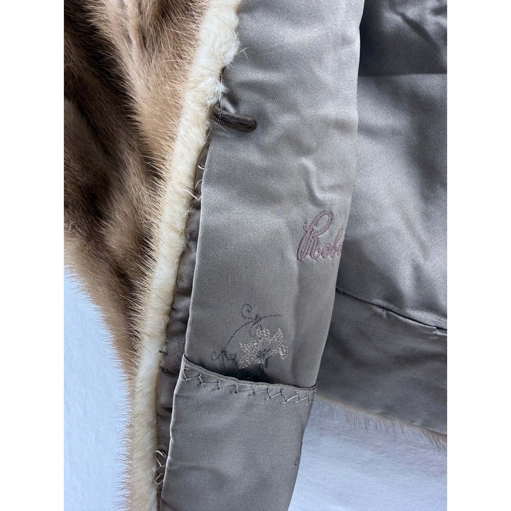 Vintage Raphaels Mobile Mink Fur Stole Capelet Honey Brown Formal Wrap Pockets - Picture 6 of 10